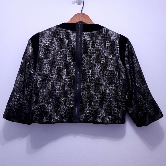 Vintage | Velvet Cropped Top Metallic Detail 6 - Picture 3 of 5